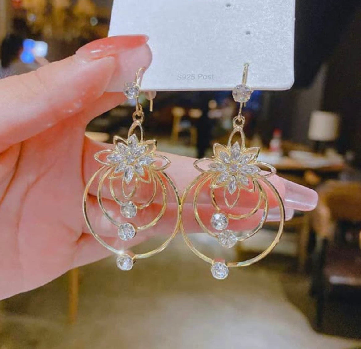 "Celestial Flower" Orbital Crystal Earrings